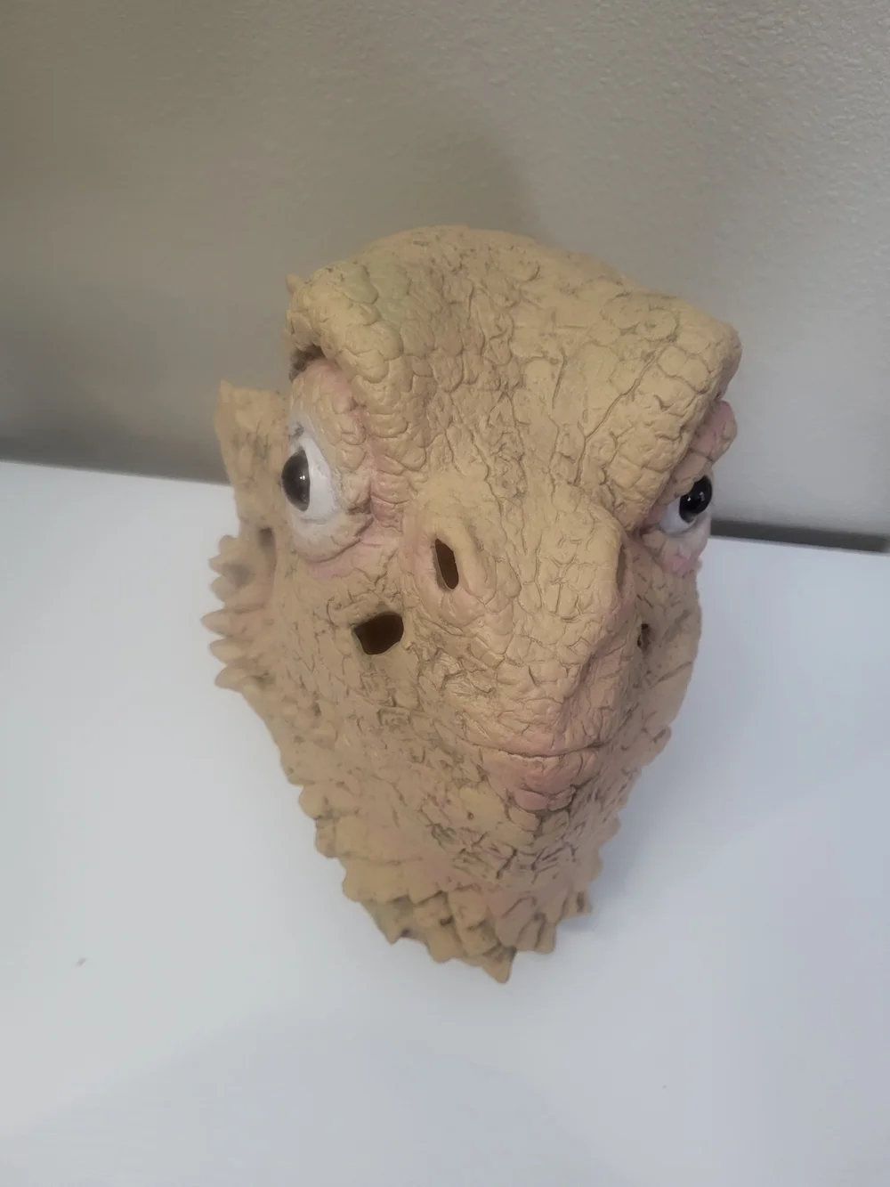 Bearded Dragon Lizard Latex Mask Realistic Reptile Full Head Costume Tan Cosplay